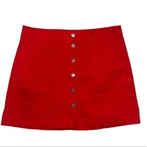 NEW J Crew Mercantile Red Button Up Skirt